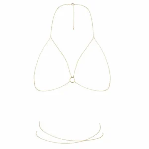 Bijoux Indiscrets Magnifique Gold Bra Chain - Adjustable Body Jewelry