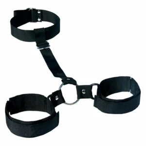 Sportsheets Shadow Adjustable Neck & Wrist Restraint Set, Black