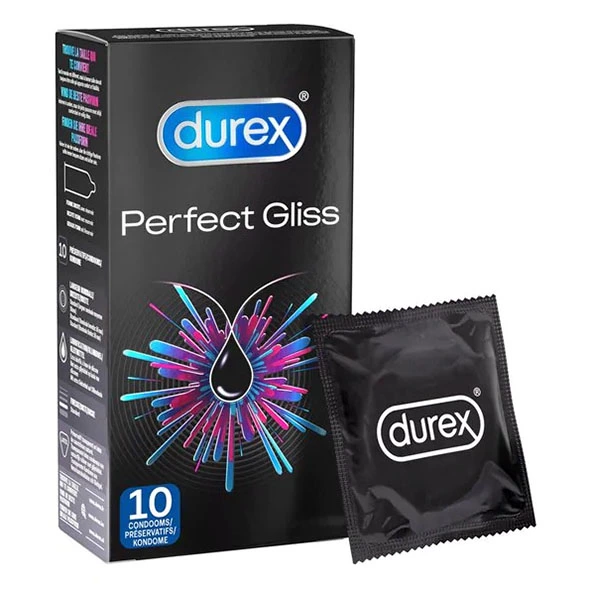 Durex Perfect Gliss Condoms 10 pcs Extra Silicone Lubrication - nno ...