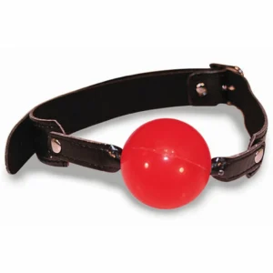 S&M Solid Ball Gag Red 5 cm - Adjustable Soft Plastic Model