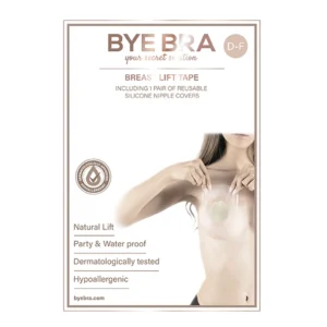 Bye Bra Breast Lift Tape & Silicone Nipple Covers D-F Self-Adhesive Set