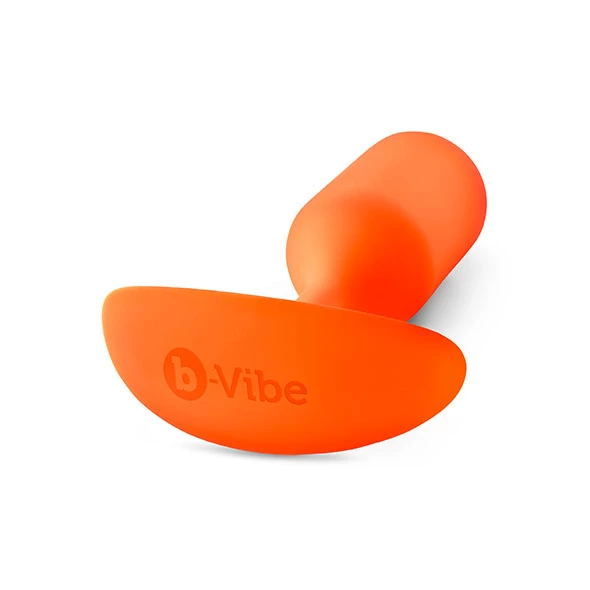 b-Vibe Snug Plug 3 Orange Weighted Silicone Anal Trainer 180g 3.6x12.7cm