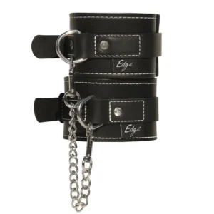 Sportsheets Edge Leather Wrist System - Adjustable, Black, 22.8-35.5cm