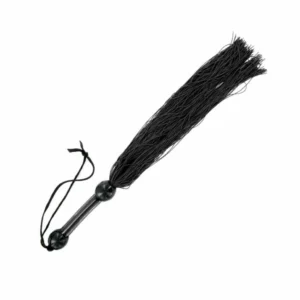 S&M Medium Rubber Whip Black 35cm - Flexible Handmade Latex Model