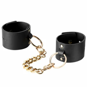 Bijoux Indiscrets MAZE Wide Cuffs Black - Versatile Vegan Leather Restraints