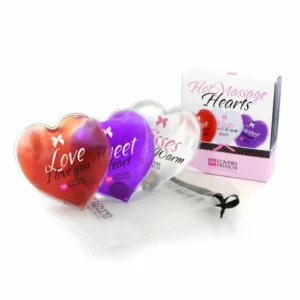 LoversPremium Hot Massage Hearts Set of 3 - Reusable Heat Packs 9x9cm