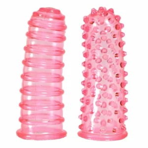 Seven Creations Soft Bumpy Silicone Finger Sleeves Pink 2-Pack
