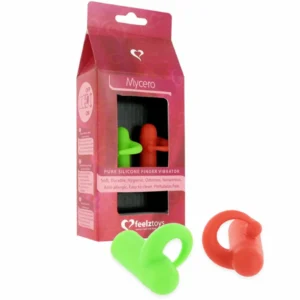 FeelzToys Mycero Finger Vibrating Set Green & Red, Medical Silicone