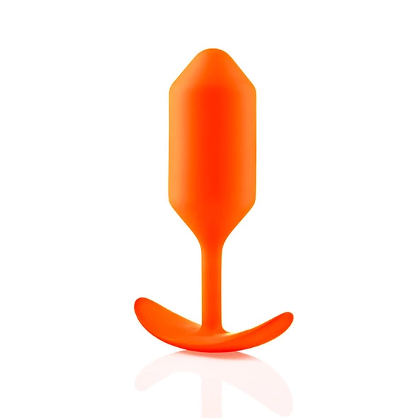 b-Vibe Snug Plug 3 Orange Weighted Silicone Anal Trainer 180g 3.6x12.7cm