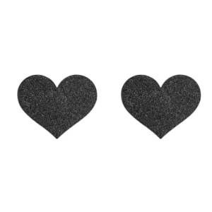 Bijoux Indiscrets Flash Heart Black Body Art Stickers - Reusable, Universal Fit