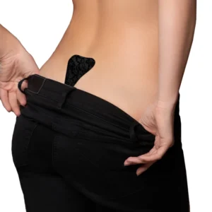 Bye Bra Adhesive Thong Lace Finish Black One Size - Invisible Comfort