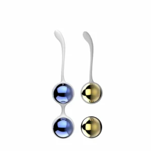 Nalone Yany Pelvic Floor Training Balls Set, Silicone, Blue/Gold, 283g