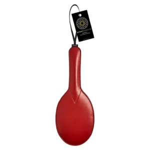 Sportsheets Saffron Ping Pong Paddle - Vegan Leather, Red, Compact Design