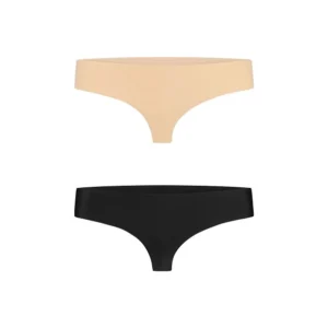 Bye Bra Invisible Thong Set Nude & Black M - Seamless Comfort Duo