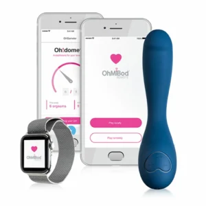 OhMiBod blueMotion Nex 2 App-Controlled Silicone Intimate Device Blue