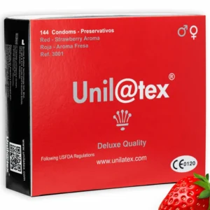 Unilatex Red Strawberry Scented Intimate Barrier 54mm 144pcs