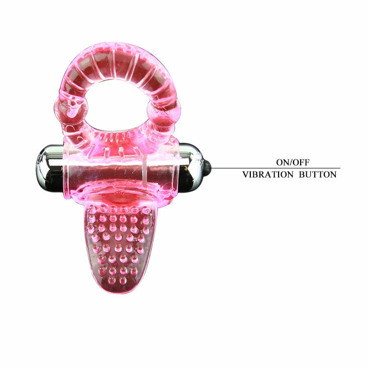 Baile Sweet Abs Pink Vibrating Intimate Ring 10 Modes Flexible 4.6cm