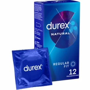 Durex Natural Plus Easy-On Latex Protection 12-Pack, Anatomical Fit