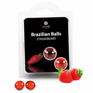 Secret Play Brazilian Massage Oil Balls Strawberry Aroma 2 pcs
