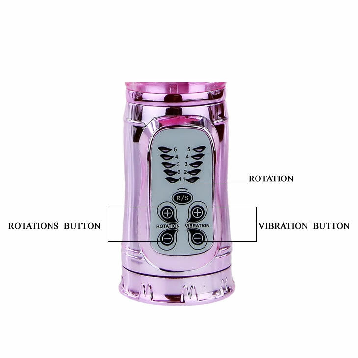 Baile Throbbing Bunny Pink Rotating Intimate Machine USB 29cm