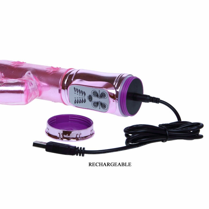 Baile Throbbing Bunny Pink Rotating Intimate Machine USB 29cm