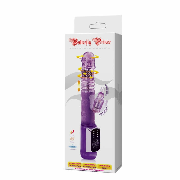 Baile Butterfly Prince Rotating Silicone Massager 23cm Pink