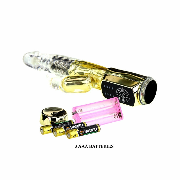 Baile US Rabbit Gold Prince Intimate Rotating Device, Gold, 23 cm