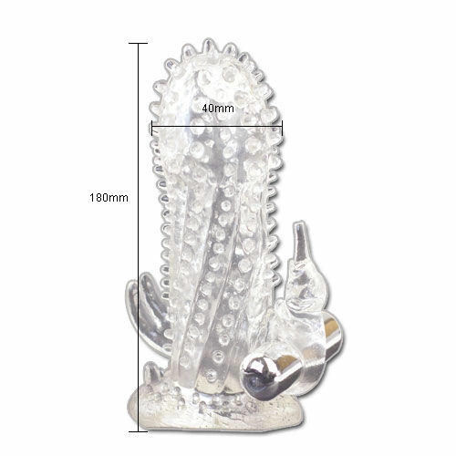 Baile Brave Man Rabbit Extension Sleeve with Vibrating Stimulator 18cm