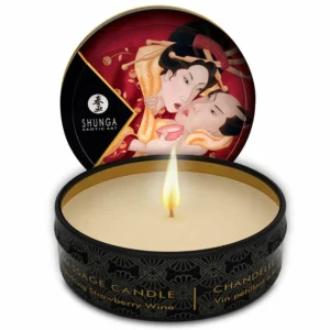 Shunga Mini Caress Massage Candle Strawberries & Cava 30ml Aromatic Care