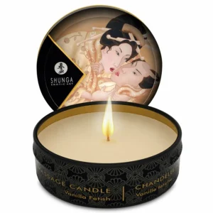 Shunga Mini Caress Candle Vanilla 30ml - Aromatic Massage Oil Candle