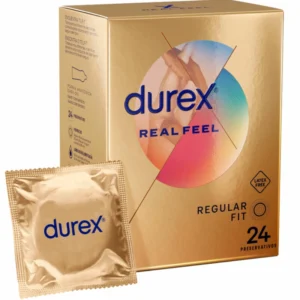 Durex RealFeel 24 vnt - Natūrali kontaktų sistema be latekso, 56mm