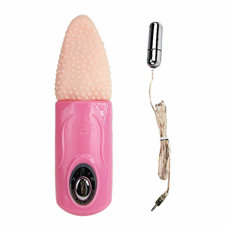 Baile Tongue Massager 3V Flexible Silicone Multi-Speed Pink