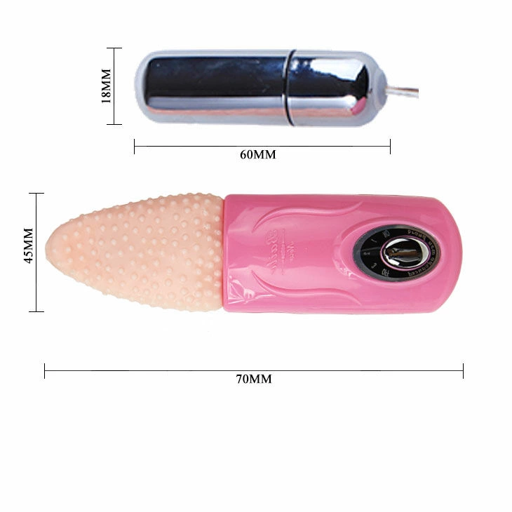Baile Tongue Massager 3V Flexible Silicone Multi-Speed Pink