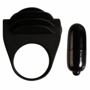 Pretty Love Chester Black Silicone Vibrating Ring - Ergonomic Design