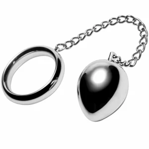 Metalinis kietas nerūdijančio plieno žiedas 50 mm su grandine ir rutuliniu tvirtinimu