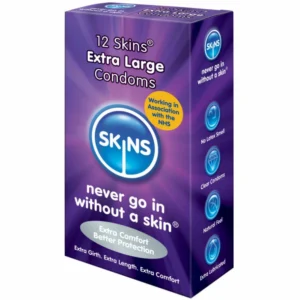 SKINS ypač dideli prezervatyvai 12 pak. | Patobulintas komfortas 57 mm x 205 mm