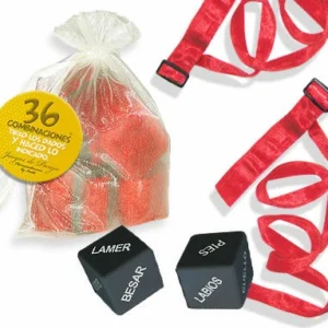 INEDIT Bondage Set Red - Organza Bag, Restraints & Dice Kit