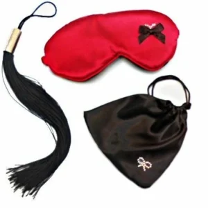 INEDIT Dominatrix Whip Kit - Complete Satin Mask & Whip Set