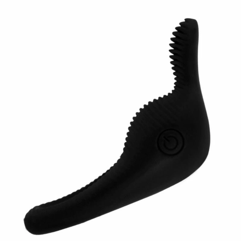 Pretty Love Thimble Black Silicone Vibrating Ring - Adjustable System