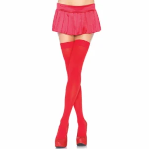 Leg Avenue Over-the-Knee Nylon Stockings Red One Size