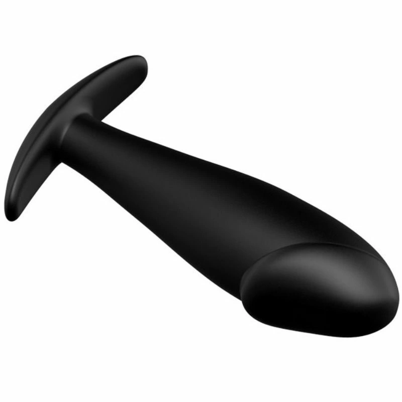 Pretty Love analinis kištukas, silikoninis juodas, ergonomiška vidutinio dydžio rankena