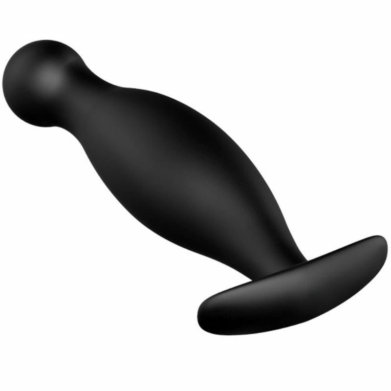 Pretty Love silikoninis analinis kištukas, 11,7 cm juodas, ergonomiškas rankenos dizainas