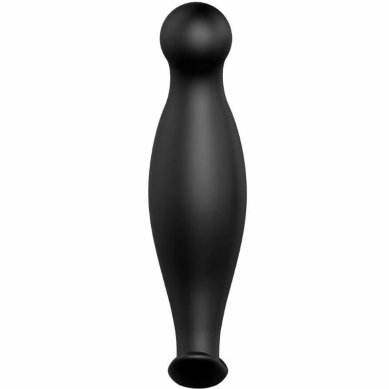 Pretty Love silikoninis analinis kištukas, 11,7 cm juodas, ergonomiškas rankenos dizainas