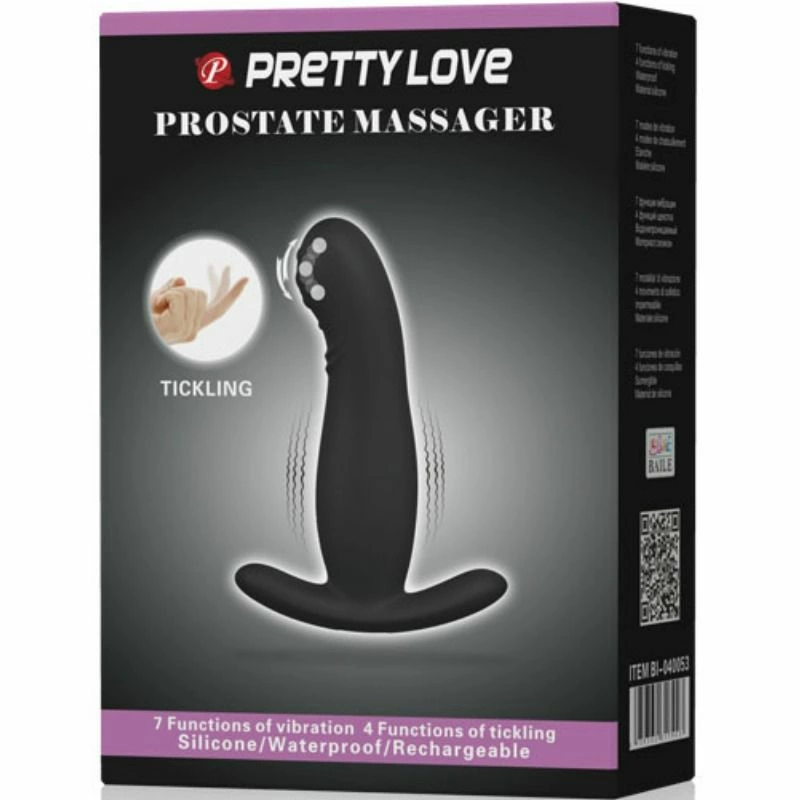 Pretty Love Prostate Model Vibrating Intimate Device, Silicone, Black