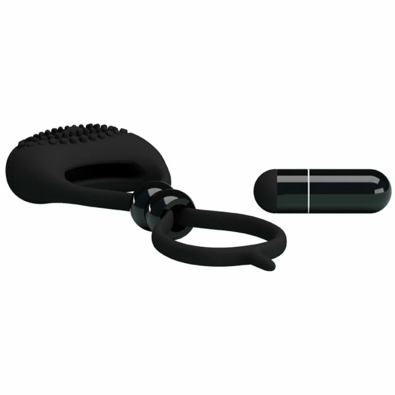 Pretty Love Double Silicone Ring Black - Dual Support System with Vibration