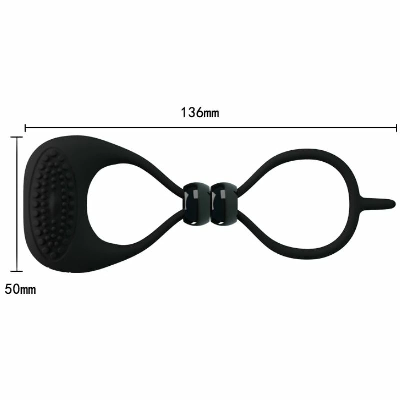 Pretty Love Double Silicone Ring Black - Dual Support System with Vibration