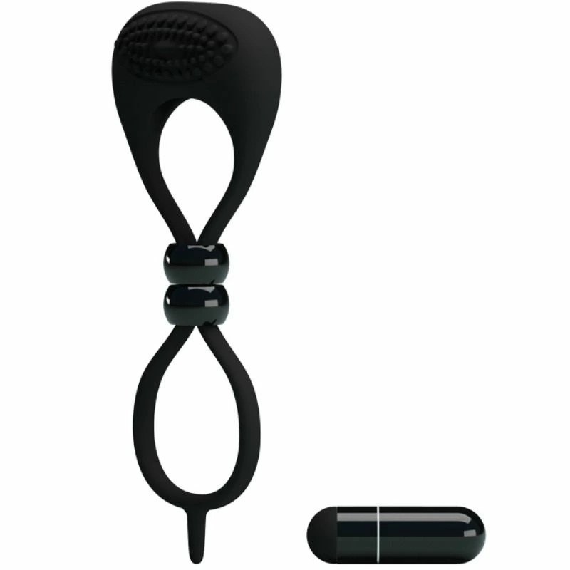 Pretty Love Double Silicone Ring Black - Dual Support System with Vibration