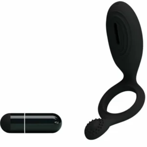 Pretty Love Ethel Black Silicone Vibrating Intimate Ring