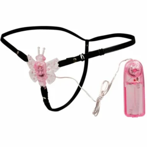Baile Harness System with Multispeed Vibrating Butterfly, Pink, Adjustable