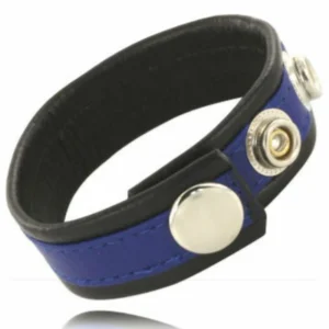 Metal Hard Leather Body Adjustable Blue-Black Strap with Metal Hooks